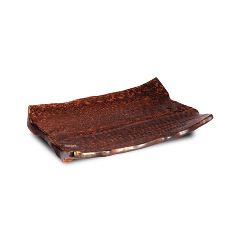 Ceramic Lakdri Platter 10"x7" Copper Antique